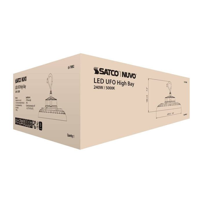 UFO Hi-Bay Nuvo 65-798R2 240 Watt UFO LED High Bay - 5000K - 34560 Lumens - 120-277 Volt - White Finish Nuvo