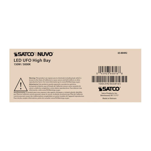 UFO Hi-Bay Nuvo 65-804R2 150 Watt UFO LED High Bay - 5000K - 21750 Lumens - 277-480 Volt - Black Finish Nuvo