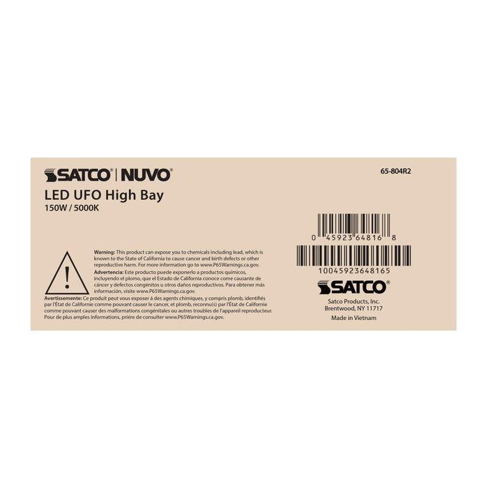 UFO Hi-Bay Nuvo 65-804R2 150 Watt UFO LED High Bay - 5000K - 21750 Lumens - 277-480 Volt - Black Finish Nuvo