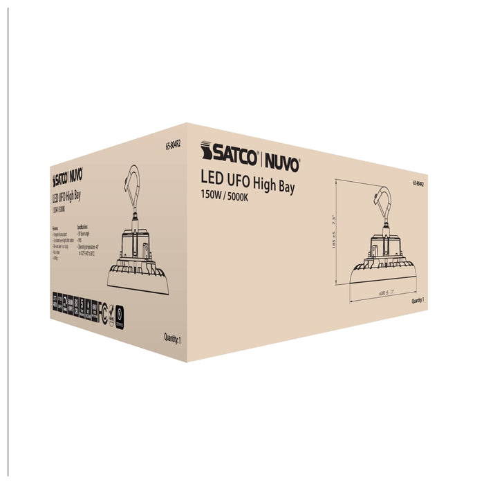 UFO Hi-Bay Nuvo 65-804R2 150 Watt UFO LED High Bay - 5000K - 21750 Lumens - 277-480 Volt - Black Finish Nuvo