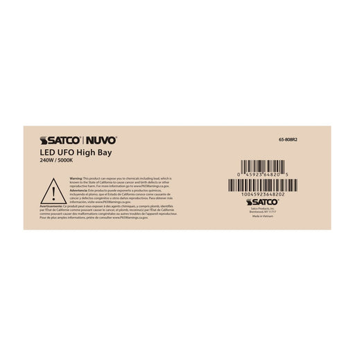 UFO Hi-Bay Nuvo 65-808R2 240 Watt UFO LED High Bay - 5000K - 34800 Lumens - 277-480 Volt - Black Finish Nuvo