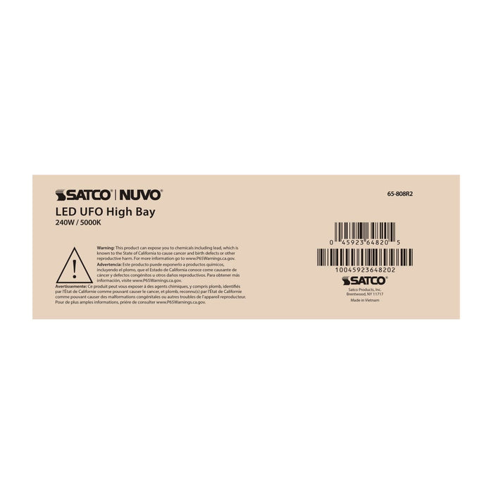 UFO Hi-Bay Nuvo 65-808R2 240 Watt UFO LED High Bay - 5000K - 34800 Lumens - 277-480 Volt - Black Finish Nuvo