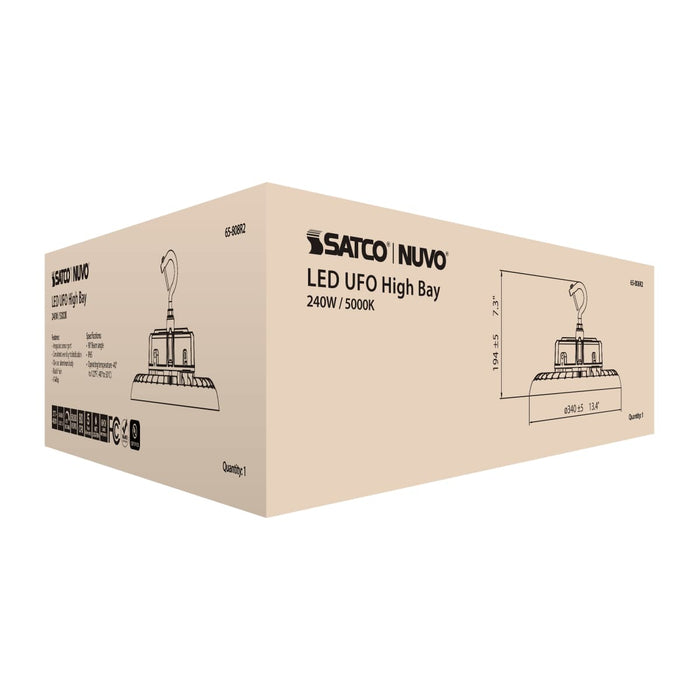 UFO Hi-Bay Nuvo 65-808R2 240 Watt UFO LED High Bay - 5000K - 34800 Lumens - 277-480 Volt - Black Finish Nuvo