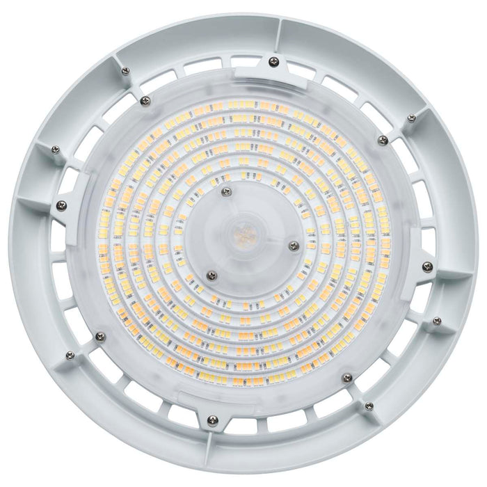 UFO Hi-Bay Nuvo 65-812 Wattage 80W/100W/120W and CCT Selectable 3K/4K/5K LED UFO High Bay - 120-347 Volt - White Finish Nuvo