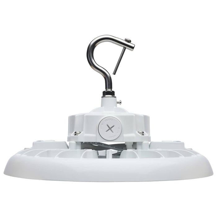 UFO Hi-Bay Nuvo 65-812 Wattage 80W/100W/120W and CCT Selectable 3K/4K/5K LED UFO High Bay - 120-347 Volt - White Finish Nuvo