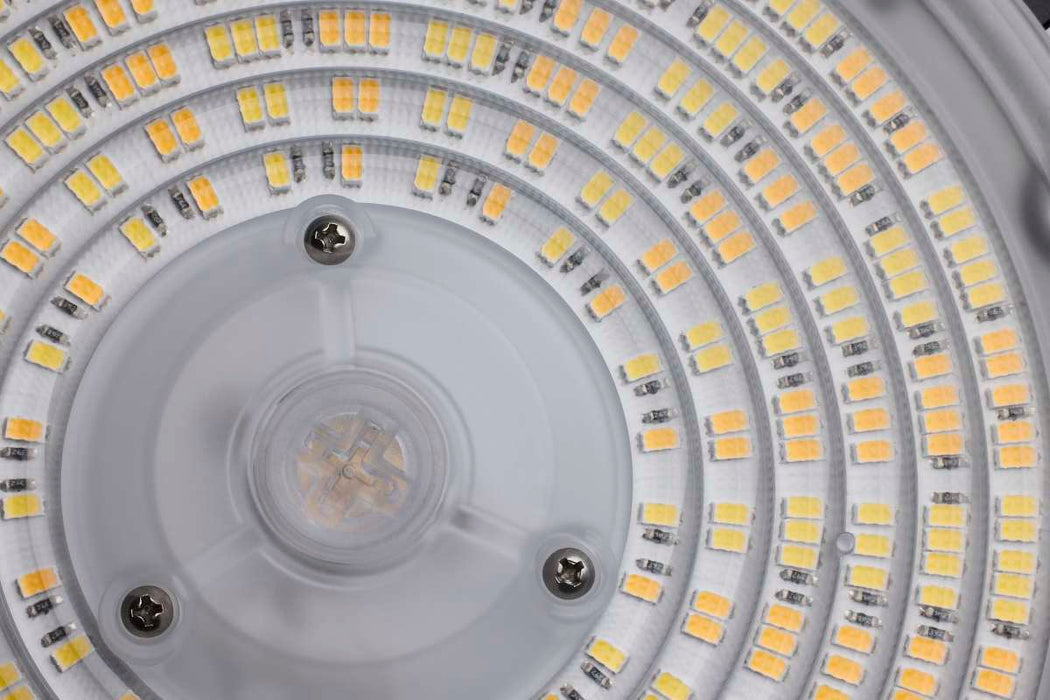 UFO Hi-Bay Nuvo 65-812 Wattage 80W/100W/120W and CCT Selectable 3K/4K/5K LED UFO High Bay - 120-347 Volt - White Finish Nuvo