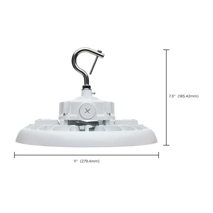 UFO Hi-Bay Nuvo 65-812 Wattage 80W/100W/120W and CCT Selectable 3K/4K/5K LED UFO High Bay - 120-347 Volt - White Finish Nuvo