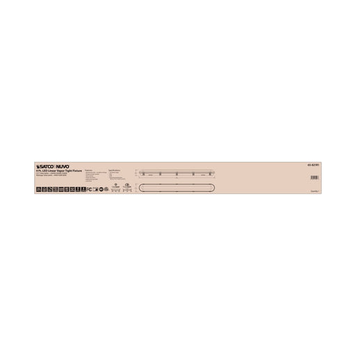Vapor Tight Nuvo 65-821R1 4 Foot - Vapor Proof Linear Fixture - CCT & Wattage Selectable - IP65 and IK08 Rated - 0-10V Dimming - 120V-347V - Gray Finish Nuvo
