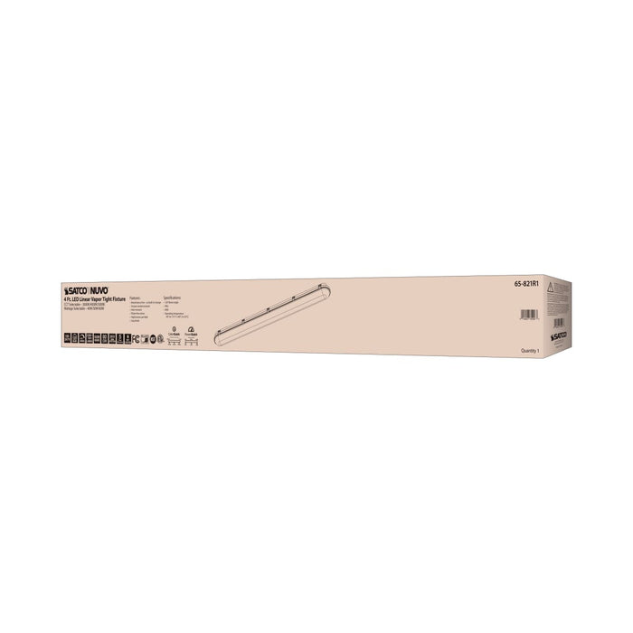 Vapor Tight Nuvo 65-821R1 4 Foot - Vapor Proof Linear Fixture - CCT & Wattage Selectable - IP65 and IK08 Rated - 0-10V Dimming - 120V-347V - Gray Finish Nuvo