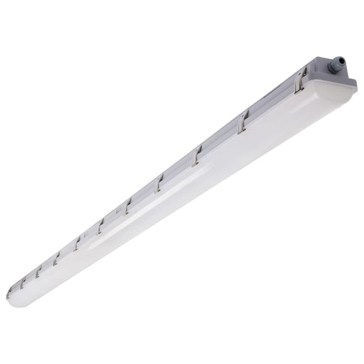 Vapor Tight Nuvo 65-822R1 8 Foot - Vapor Proof Linear Fixture - CCT & Wattage Selectable - IP65 and IK08 Rated - 0-10V Dimming - 120V-347V - Gray Finish Nuvo