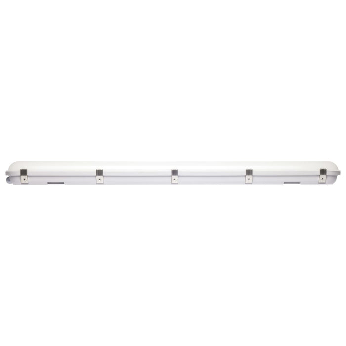 Vapor Tight Nuvo 65-824R1 4 Foot - Vapor Proof Linear Fixture with Integrated Microwave Sensor - CCT & Wattage Selectable - IP65 and IK08 Rated - 120V-347V - Gray Finish Nuvo