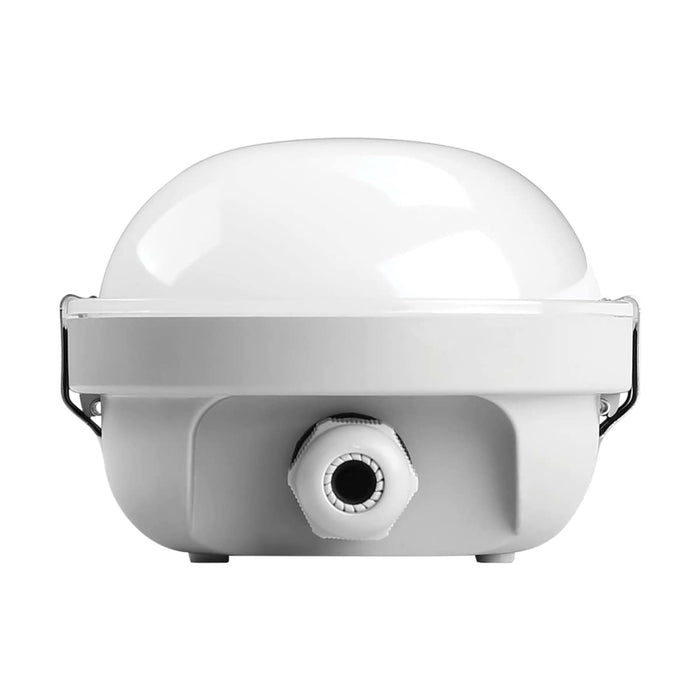 Vapor Tight Nuvo 65-825 8 Foot - Vapor Proof Linear Fixture with Integrated Microwave Sensor - CCT & Wattage Selectable - IP65 and IK08 Rated - Gray Finish Nuvo
