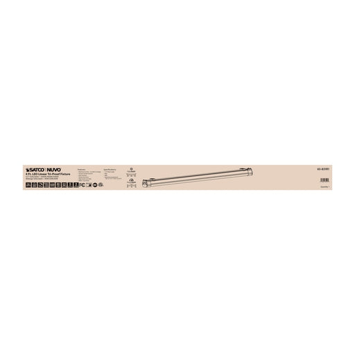 Vapor Tight Nuvo 65-831R1 4 Foot - LED Tri-Proof Linear Fixture - CCT & Wattage Selectable - IP65 and IK08 Rated - 0-10V Dimming - 120V-347V - White / Gray Finish Nuvo