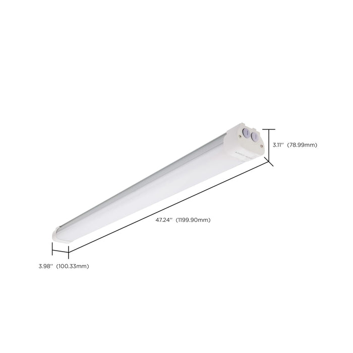 Vapor Tight Nuvo 65-831R1 4 Foot - LED Tri-Proof Linear Fixture - CCT & Wattage Selectable - IP65 and IK08 Rated - 0-10V Dimming - 120V-347V - White / Gray Finish Nuvo