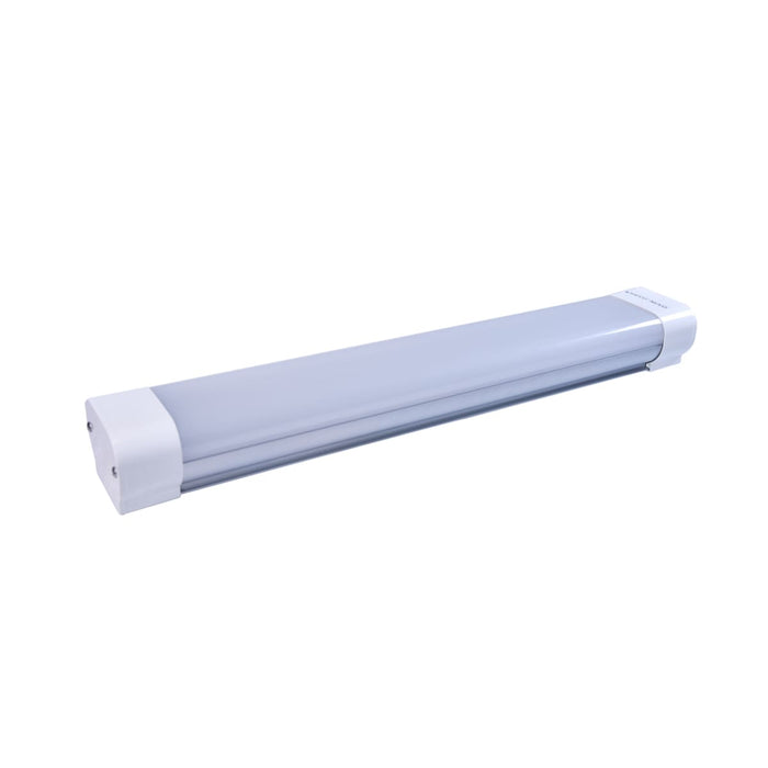 Vapor Tight Nuvo 65-832 2 Foot - 20 Watt - LED Tri-Proof Linear Fixture with Integrated Microwave Sensor - CCT Selectable - IP65 and IK08 Rated - White / Gray Finish Nuvo