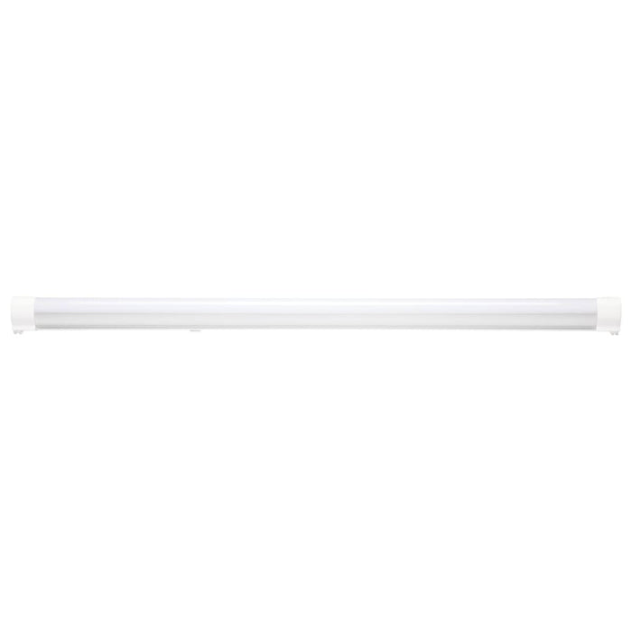 Vapor Tight Nuvo 65-833R1 4 Foot - LED Tri-Proof Linear Fixture with Integrated Microwave Sensor - CCT & Wattage Selectable - IP65 and IK08 Rated - 120V-347V - White / Gray Finish Nuvo