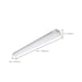 Vapor Tight Nuvo 65-833R1 4 Foot - LED Tri-Proof Linear Fixture with Integrated Microwave Sensor - CCT & Wattage Selectable - IP65 and IK08 Rated - 120V-347V - White / Gray Finish Nuvo