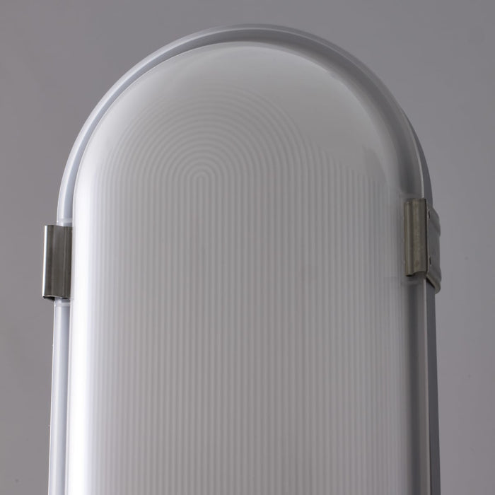 Vapor Tight Nuvo 65-838 20 Watt LED 2 Foot Linear Vapor Proof Fixture - Emergency Battery - Integrated Microwave Sensor - 3K/4K/5K CCT Selectable - 120-347 Range Voltage - Gray Finish Nuvo