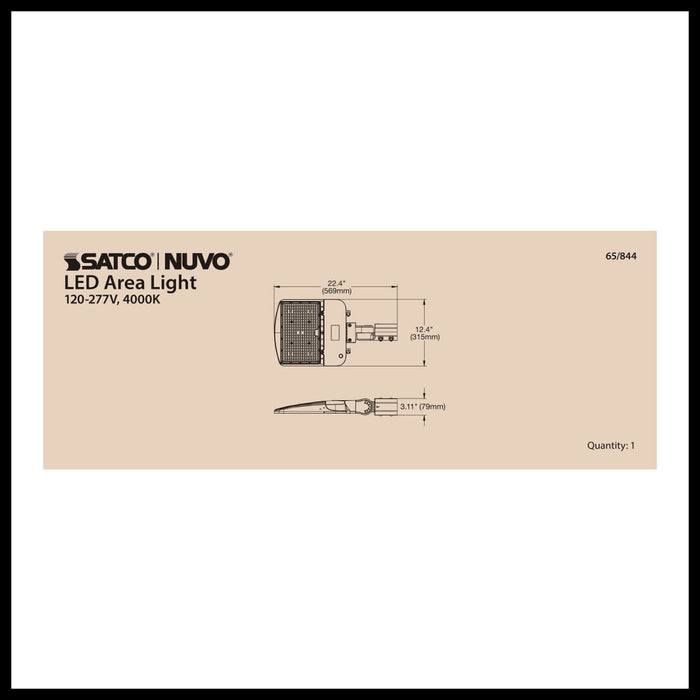 Area Light Nuvo 65-844 LED Area Light Type III - 200W - Bronze Finish - 4000K - 120-277V Nuvo