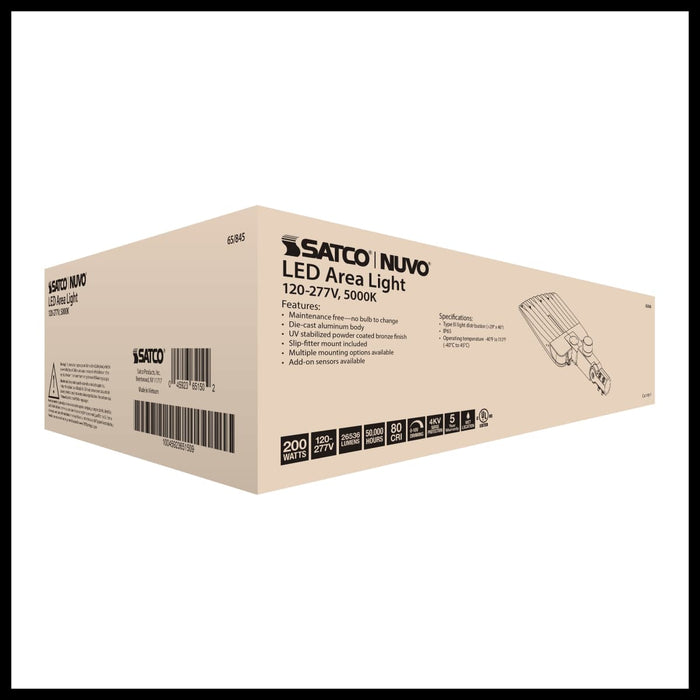 Area Light Nuvo 65-845 LED Area Light Type III - 200W - Bronze Finish - 5000K - 120-277V Nuvo