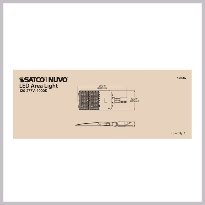Area Light Nuvo 65-846 LED Area Light Type III - 240W - Bronze Finish - 4000K - 120-277V Nuvo