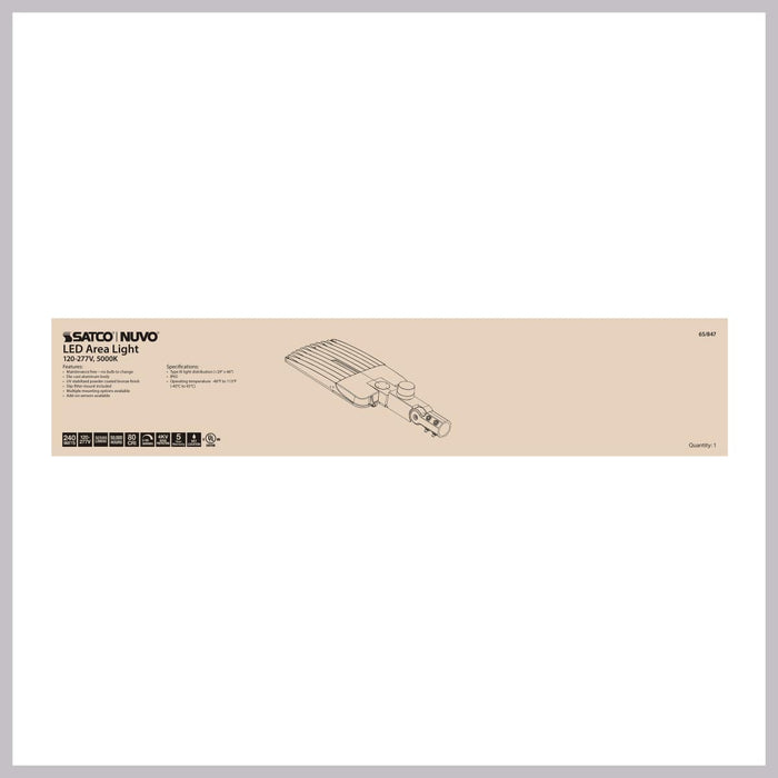Area Light Nuvo 65-847 LED Area Light Type III - 240W - Bronze Finish - 5000K - 120-277V Nuvo