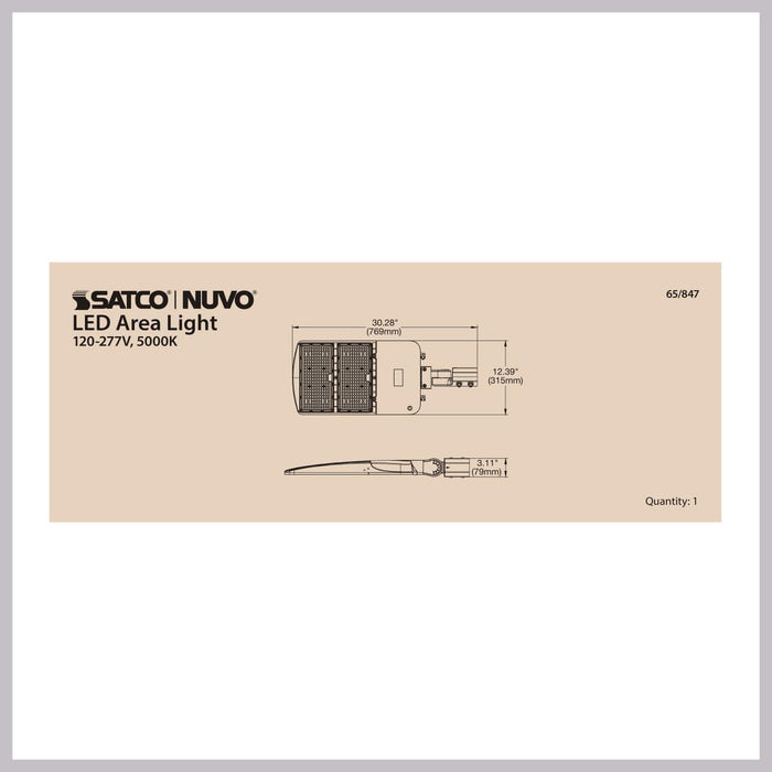 Area Light Nuvo 65-847 LED Area Light Type III - 240W - Bronze Finish - 5000K - 120-277V Nuvo