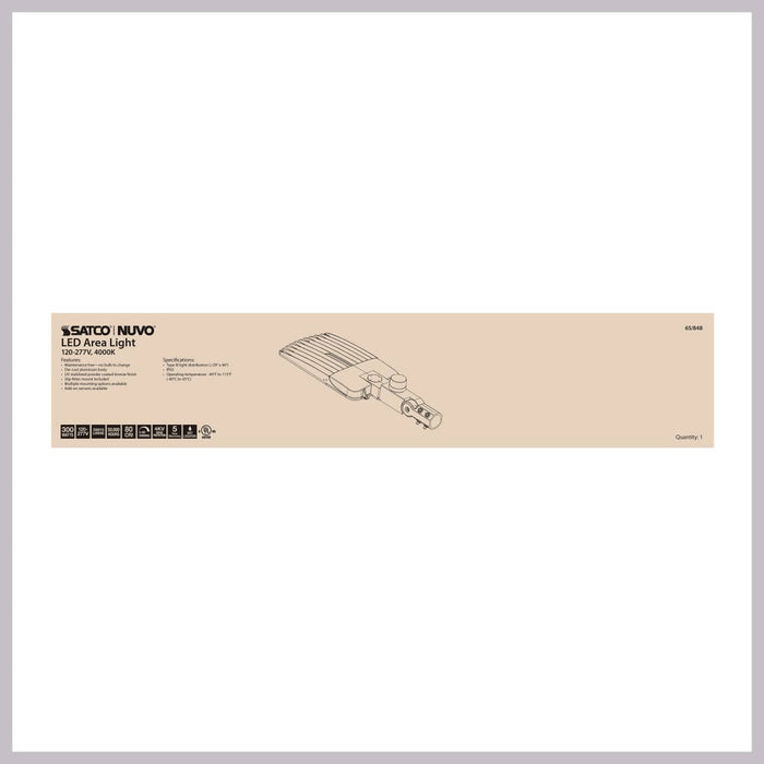 Area Light Nuvo 65-848 LED Area Light Type III - 300W - Bronze Finish - 4000K - 120-277V Nuvo