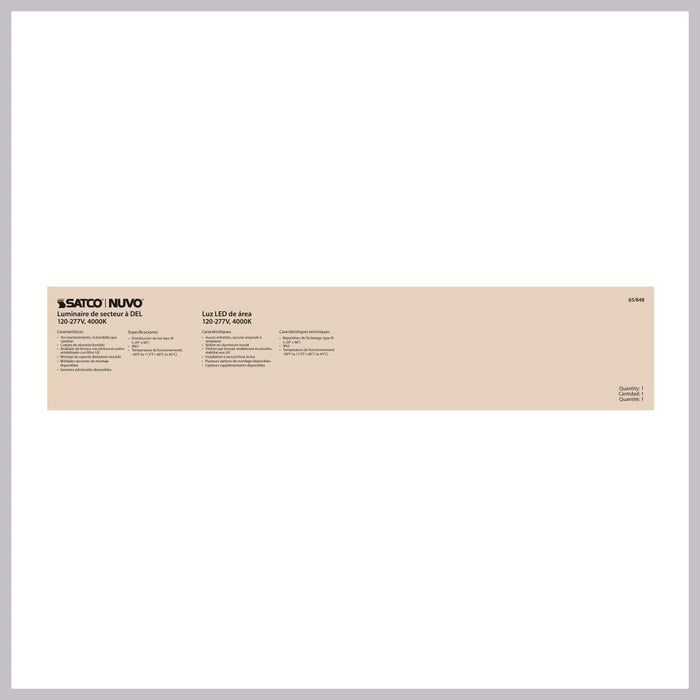 Area Light Nuvo 65-848 LED Area Light Type III - 300W - Bronze Finish - 4000K - 120-277V Nuvo