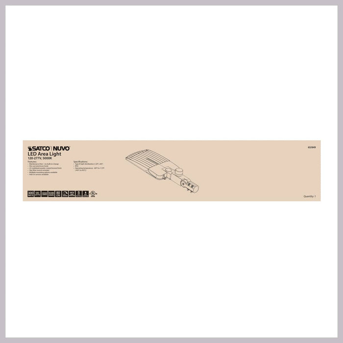 Area Light Nuvo 65-849 LED Area Light Type III - 300W - Bronze Finish - 5000K - 120-277V Nuvo