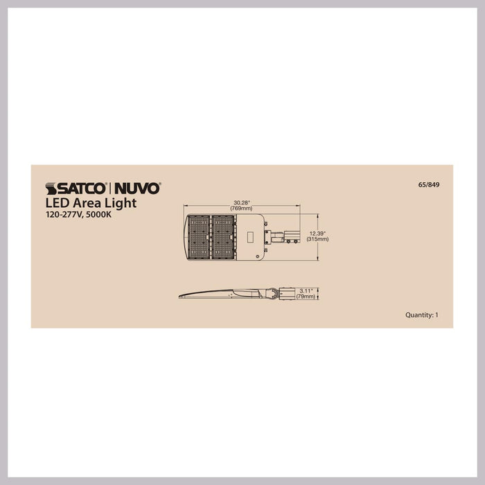 Area Light Nuvo 65-849 LED Area Light Type III - 300W - Bronze Finish - 5000K - 120-277V Nuvo