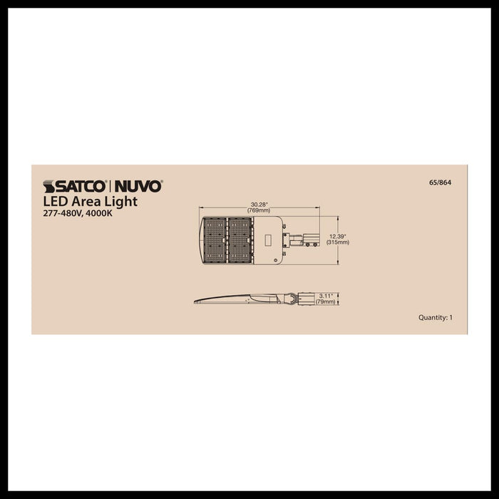 Area Light Nuvo 65-864 LED Area Light Type III - 200W - Bronze Finish - 4000K - 277-480V Nuvo