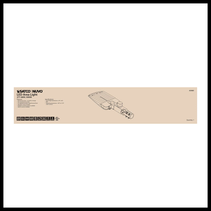 Area Light Nuvo 65-865 LED Area Light Type III - 200W - Bronze Finish - 5000K - 277-480V Nuvo