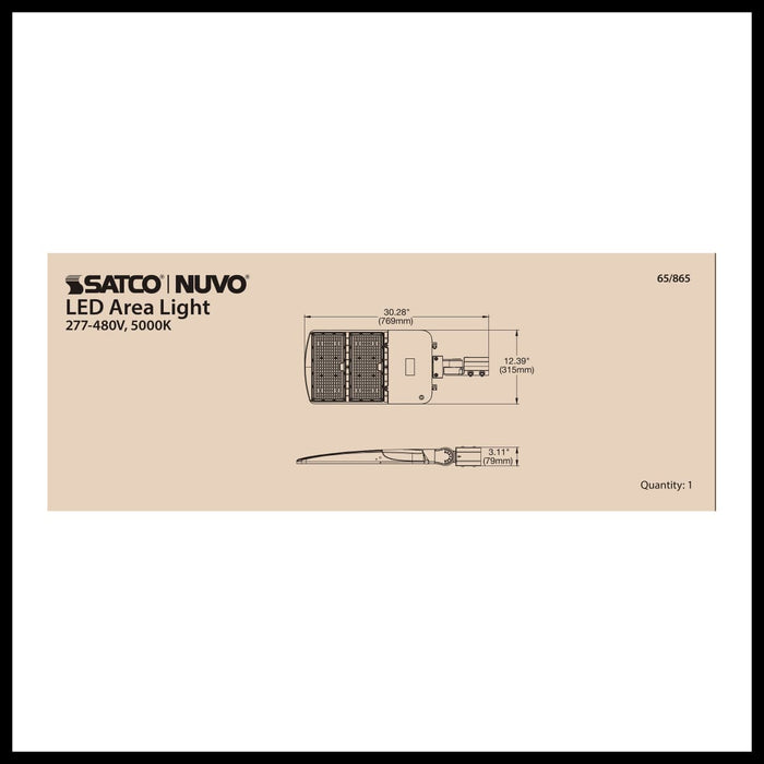 Area Light Nuvo 65-865 LED Area Light Type III - 200W - Bronze Finish - 5000K - 277-480V Nuvo