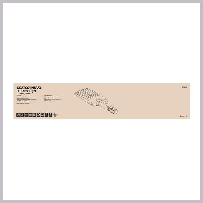 Area Light Nuvo 65-866 LED Area Light Type III - 240W - Bronze Finish - 4000K - 277-480V Nuvo