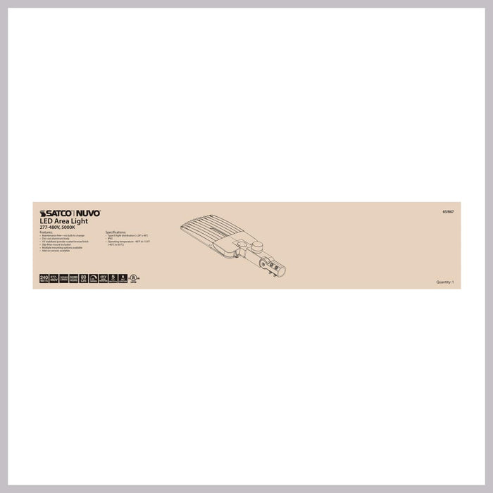 Area Light Nuvo 65-867 LED Area Light Type III - 240W - Bronze Finish - 5000K - 277-480V Nuvo