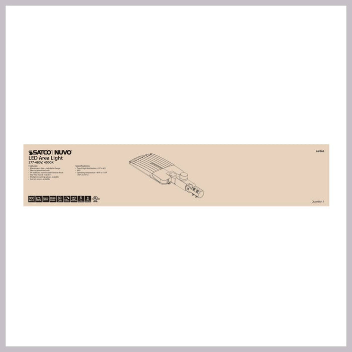 Area Light Nuvo 65-868 LED Area Light Type III - 300W - Bronze Finish - 4000K - 277-480V Nuvo