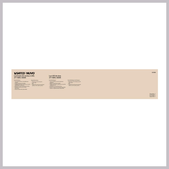 Area Light Nuvo 65-868 LED Area Light Type III - 300W - Bronze Finish - 4000K - 277-480V Nuvo