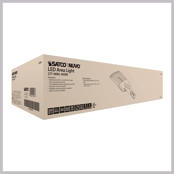 Area Light Nuvo 65-868 LED Area Light Type III - 300W - Bronze Finish - 4000K - 277-480V Nuvo
