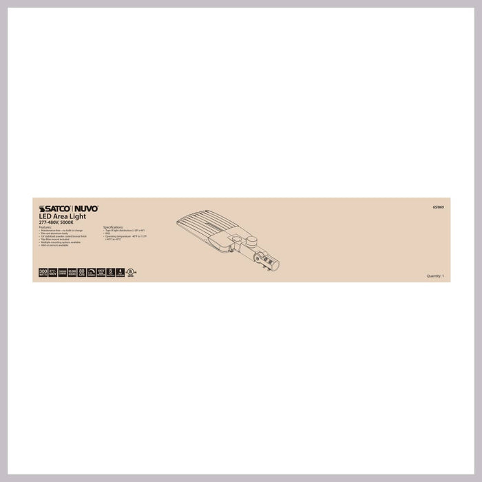 Area Light Nuvo 65-869 LED Area Light Type III - 300W - Bronze Finish - 5000K - 277-480V Nuvo