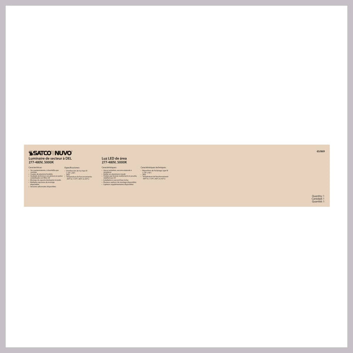 Area Light Nuvo 65-869 LED Area Light Type III - 300W - Bronze Finish - 5000K - 277-480V Nuvo