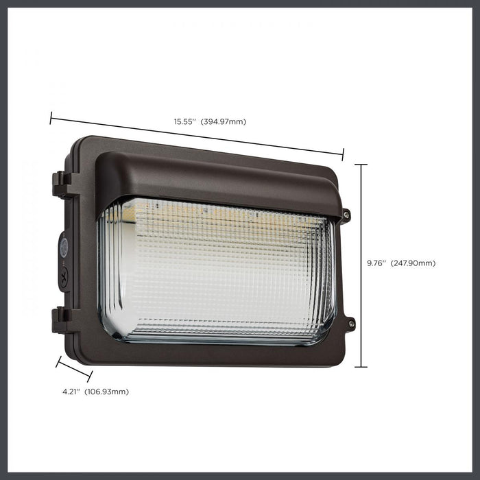 LED Wall Pack Satco 65-884  LED Low Profile Wall Pack 30/45/60W and CCT 3K/4K/5K Photocell Bronze Finish Satco