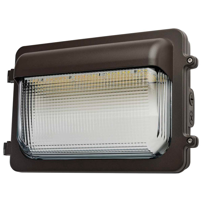 Wall Pack Nuvo 65-885 LED Low Profile Wall Pack - Wattage 70/85/100W and CCT 3K/4K/5K Selectable - Photocell - Dimmable - Bronze Finish Nuvo