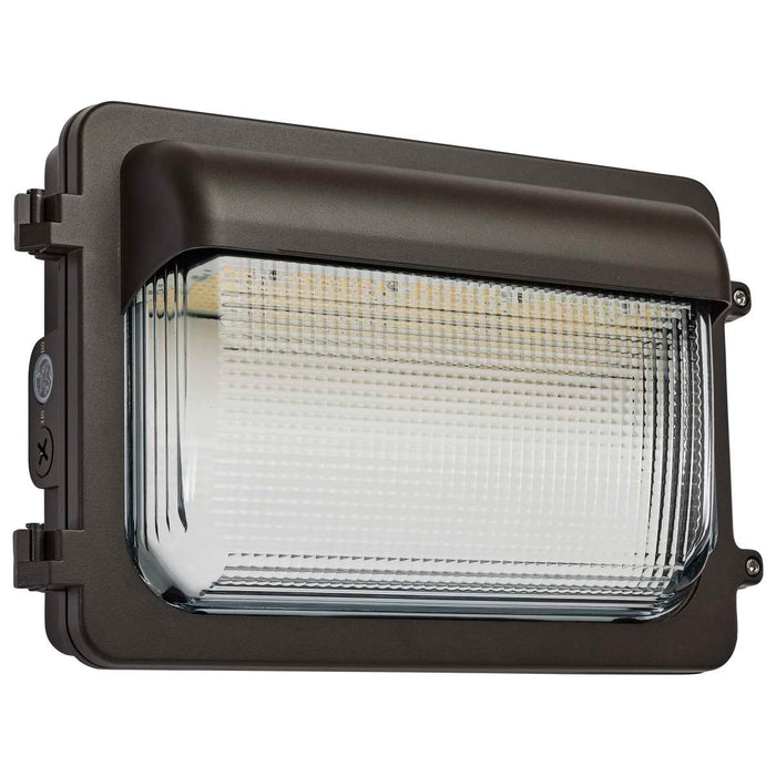 Wall Pack Nuvo 65-885 LED Low Profile Wall Pack - Wattage 70/85/100W and CCT 3K/4K/5K Selectable - Photocell - Dimmable - Bronze Finish Nuvo