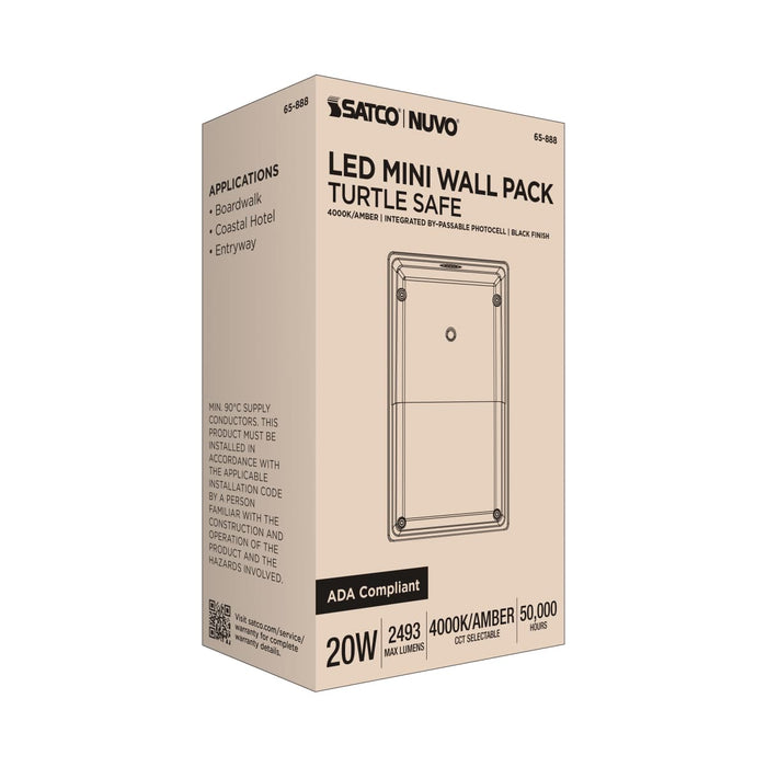 Wall Pack Satco 65-888 Turtle Safe Wall Pack - 20 Watt - 4000K CCT - Black Finish - Amber Light Satco