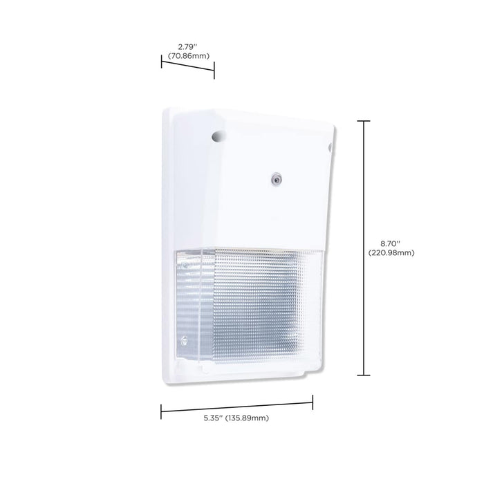 Wall Pack Nuvo 65-889 LED Turtle Friendly Small Wall Pack - 20 Watt - Amber Color - White Finish Nuvo