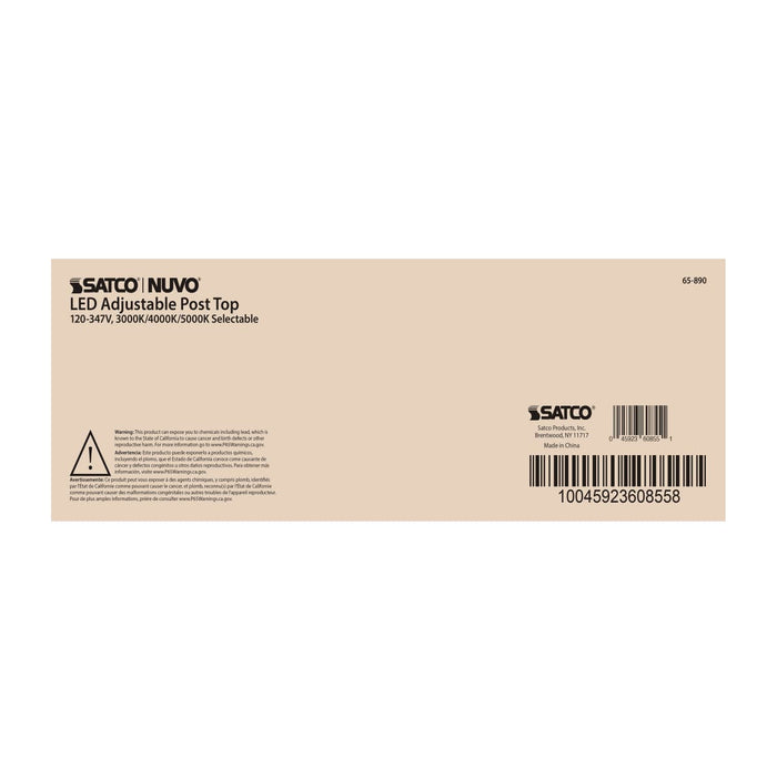 Post Top Nuvo 65-890 35 Watt Adjustable Post Top LED - CCT Selectable - 120-347 Volt - Bronze Finish Nuvo