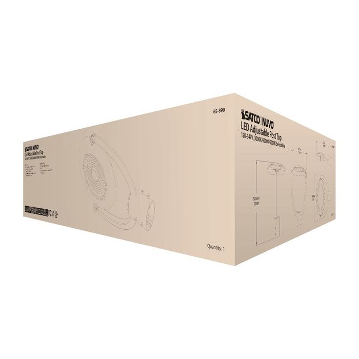 Post Top Nuvo 65-890 35 Watt Adjustable Post Top LED - CCT Selectable - 120-347 Volt - Bronze Finish Nuvo