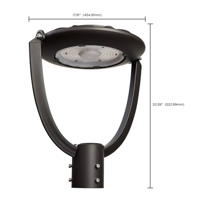 Post Top Nuvo 65-890 35 Watt Adjustable Post Top LED - CCT Selectable - 120-347 Volt - Bronze Finish Nuvo