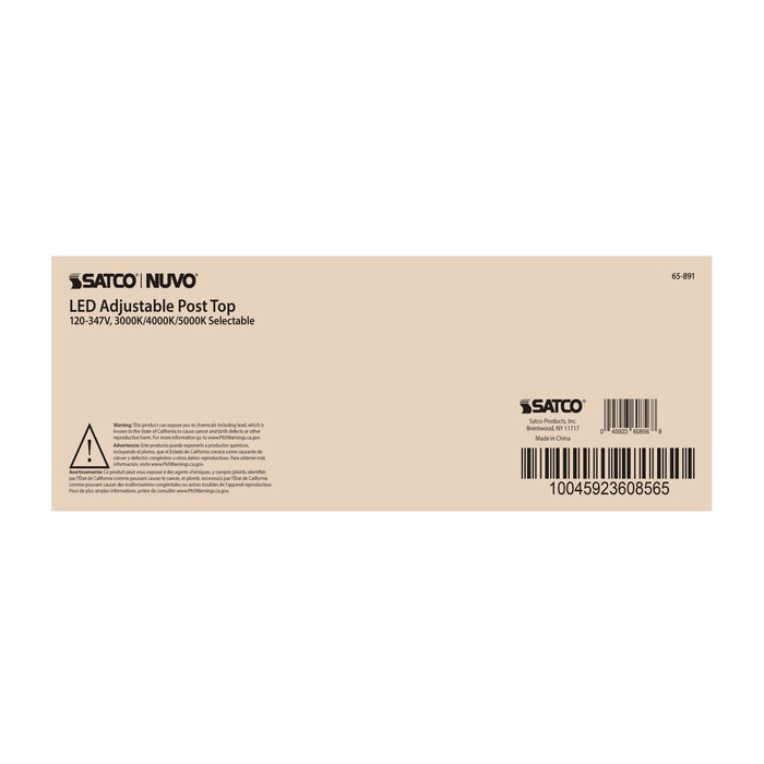 Post Top Nuvo 65-891 55 Watt Adjustable Post Top LED - CCT Selectable - 120-347 Volt - Bronze Finish Nuvo